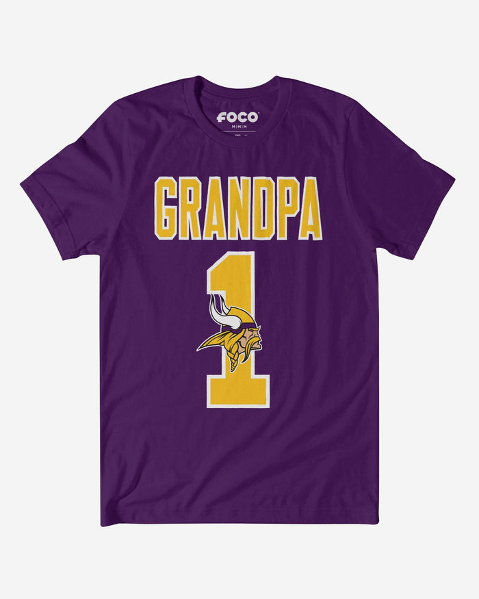 Minnesota Vikings Number 1 Grandpa T-Shirt FOCO S - FOCO.com