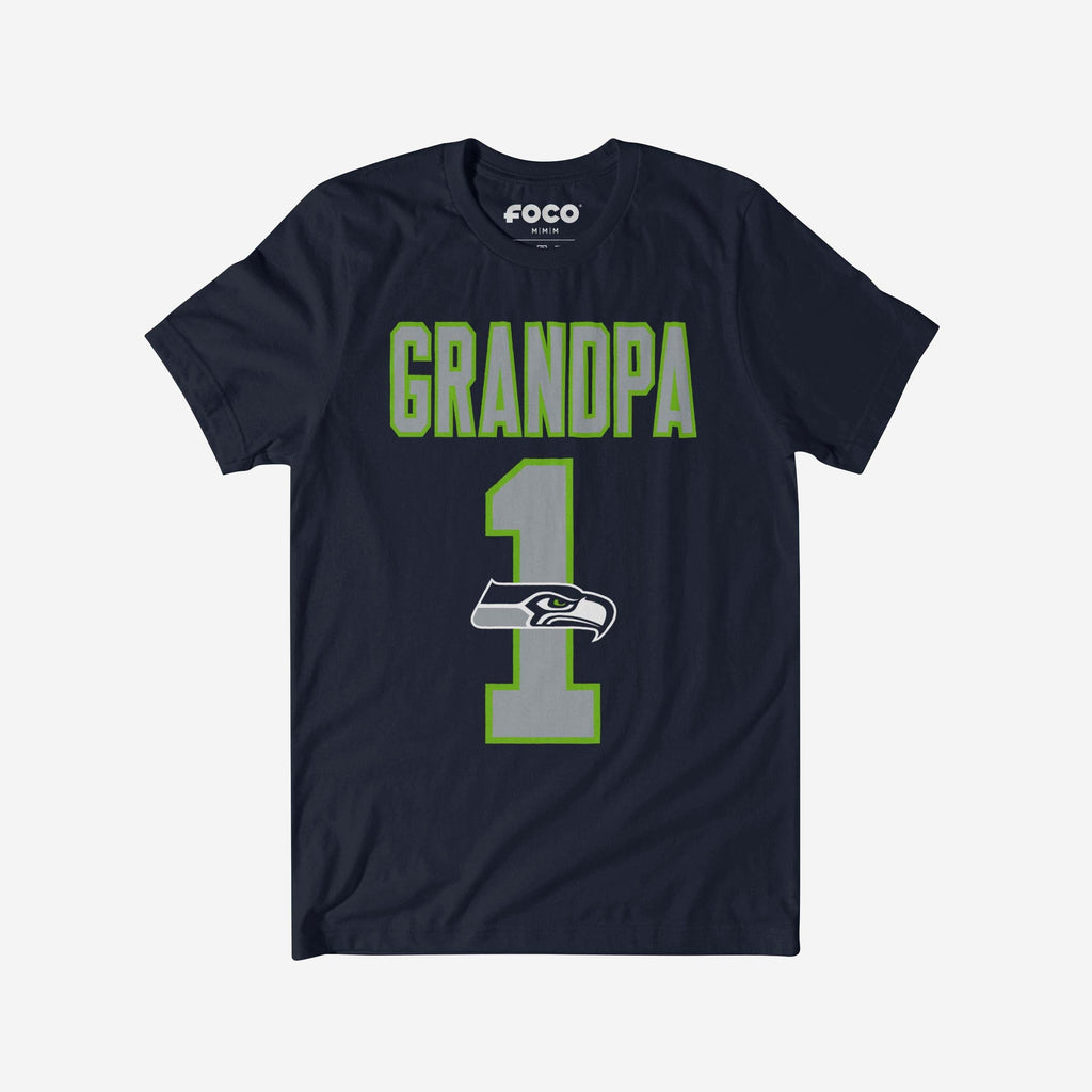 Seattle Seahawks Number 1 Grandpa T-Shirt FOCO S - FOCO.com