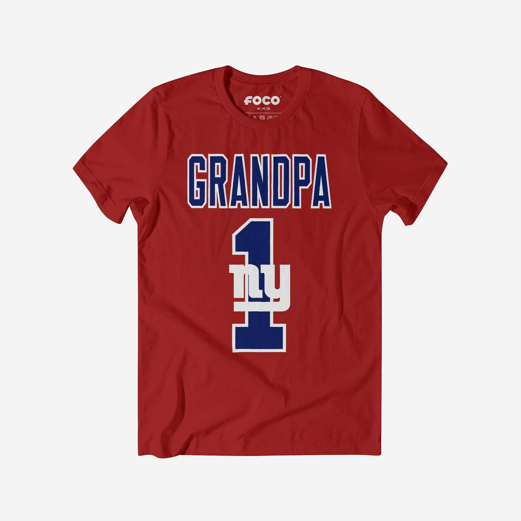 New York Giants Number 1 Grandpa T-Shirt FOCO S - FOCO.com