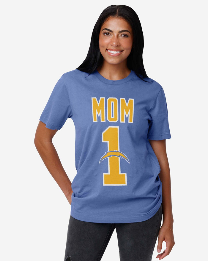 Los Angeles Chargers Number 1 Mom T-Shirt FOCO - FOCO.com