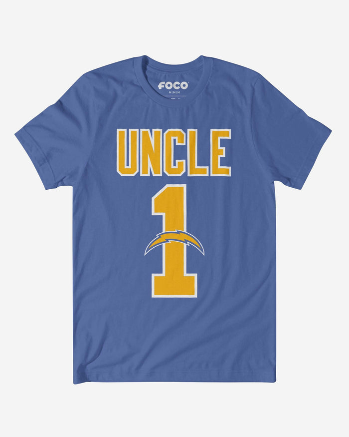 Los Angeles Chargers Number 1 Uncle T-Shirt FOCO S - FOCO.com