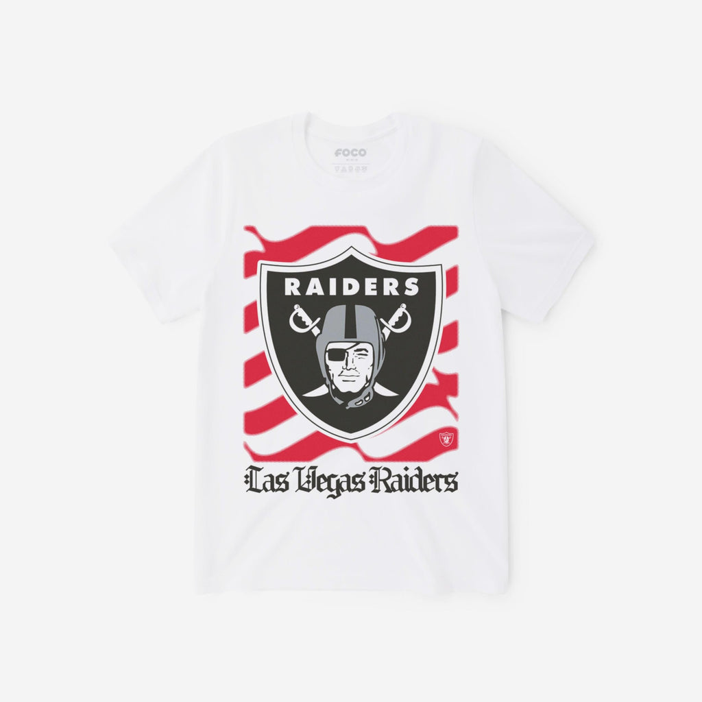 Las Vegas Raiders American Heritage Wordmark T-Shirt FOCO S - FOCO.com