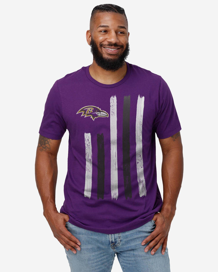 Baltimore Ravens Brushstroke Flag T-Shirt FOCO - FOCO.com