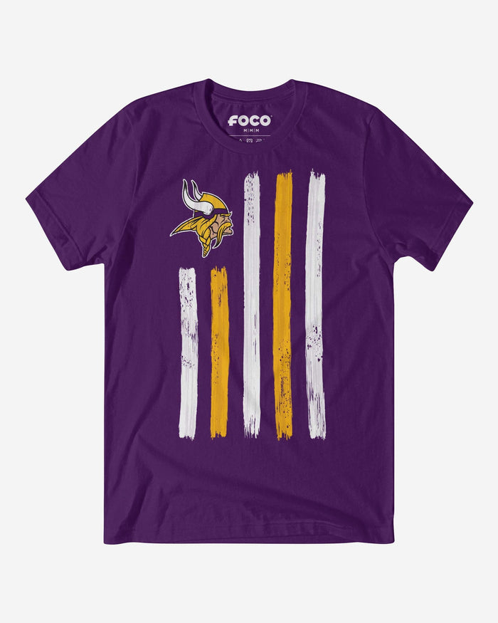 Minnesota Vikings Brushstroke Flag T-Shirt FOCO S - FOCO.com