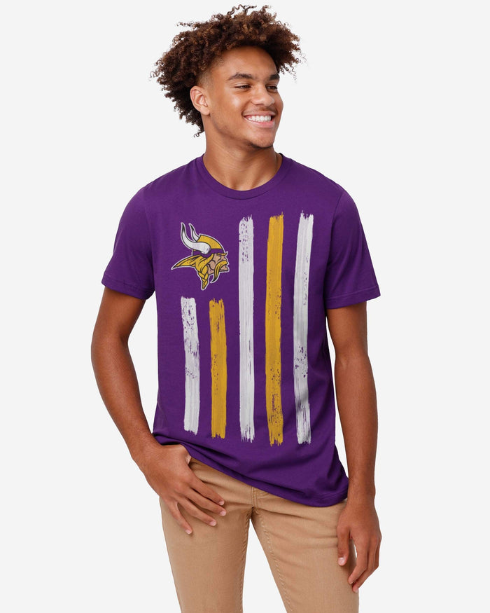 Minnesota Vikings Brushstroke Flag T-Shirt FOCO - FOCO.com