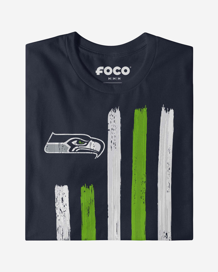 Seattle Seahawks Brushstroke Flag T-Shirt FOCO - FOCO.com