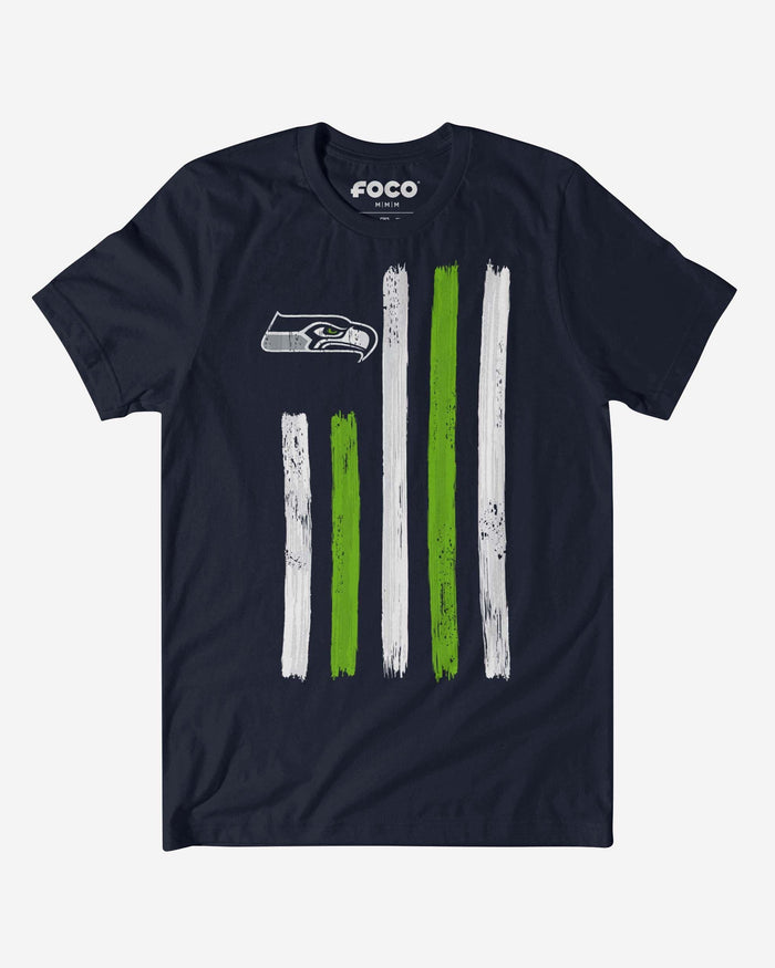 Seattle Seahawks Brushstroke Flag T-Shirt FOCO S - FOCO.com