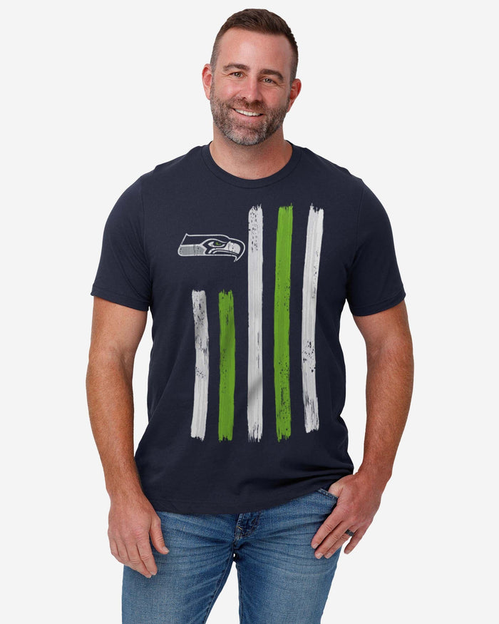 Seattle Seahawks Brushstroke Flag T-Shirt FOCO - FOCO.com