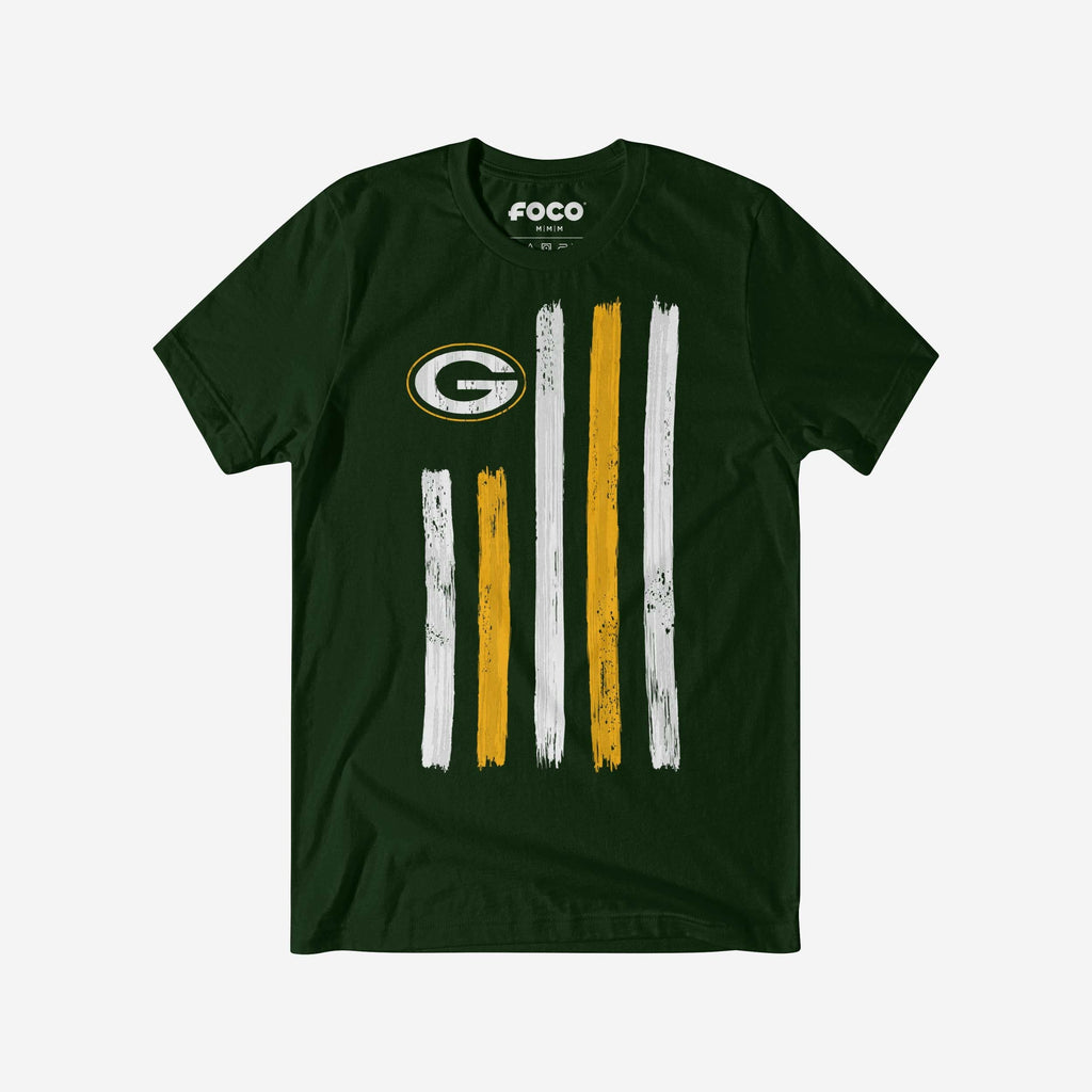 Green Bay Packers Brushstroke Flag T-Shirt FOCO S - FOCO.com