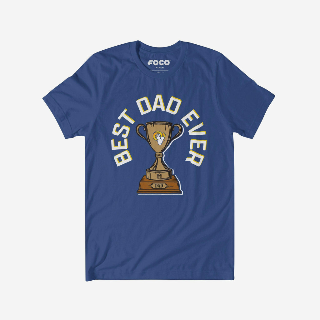 Los Angeles Rams Best Dad Ever Trophy T-Shirt FOCO S - FOCO.com