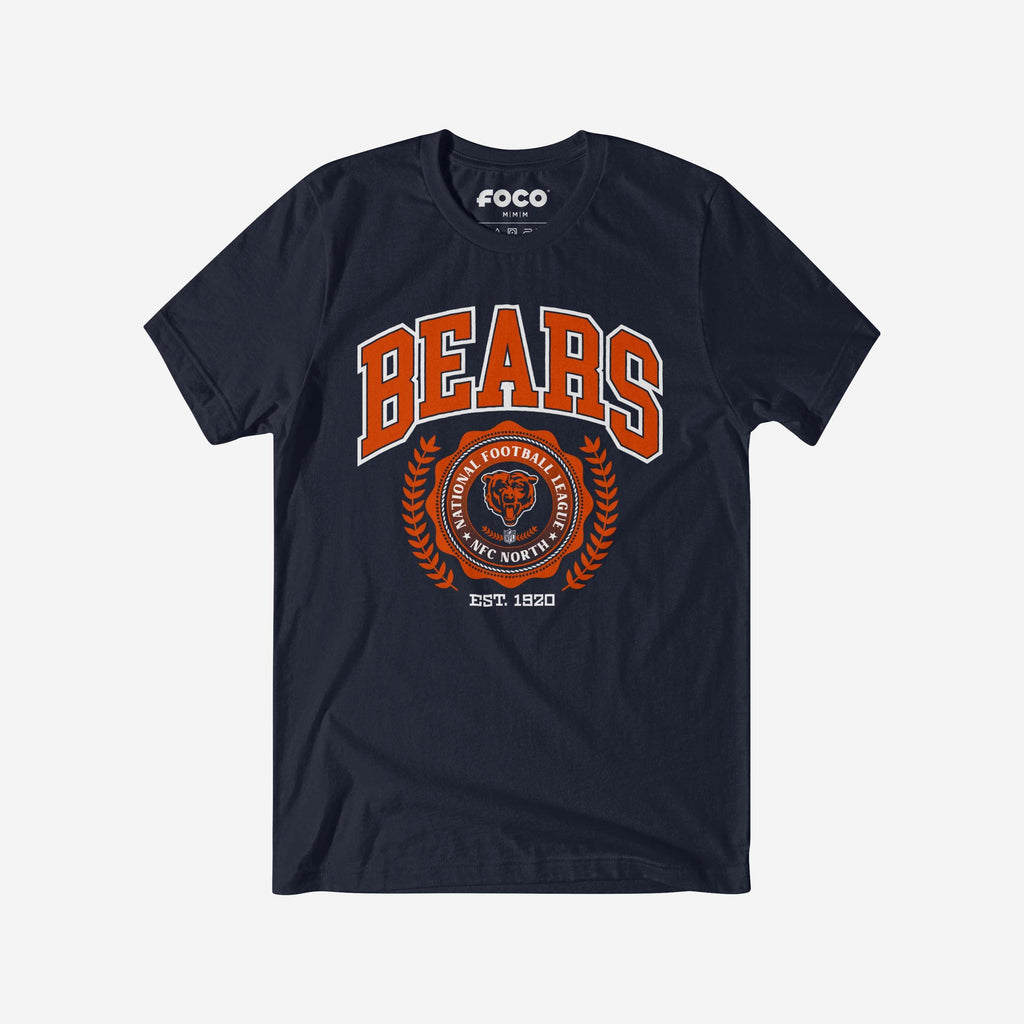 Chicago Bears Team Crest T-Shirt FOCO Navy S - FOCO.com