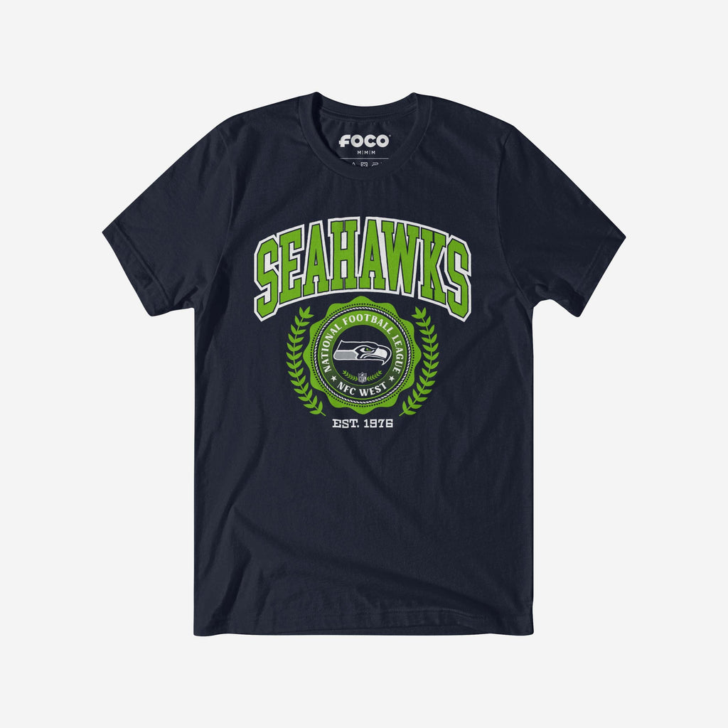 Seattle Seahawks Team Crest T-Shirt FOCO Navy S - FOCO.com
