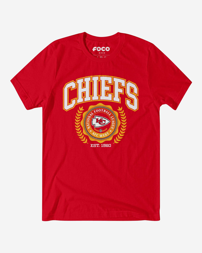 Kansas City Chiefs Team Crest T-Shirt FOCO Red S - FOCO.com