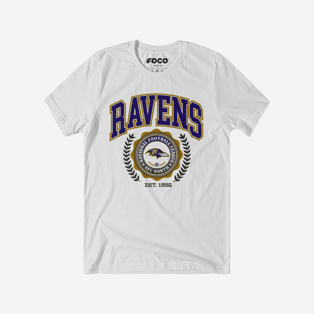 Baltimore Ravens Team Crest T-Shirt FOCO White S - FOCO.com