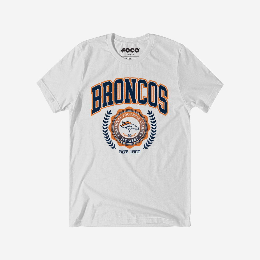 Denver Broncos Team Crest T-Shirt FOCO White S - FOCO.com