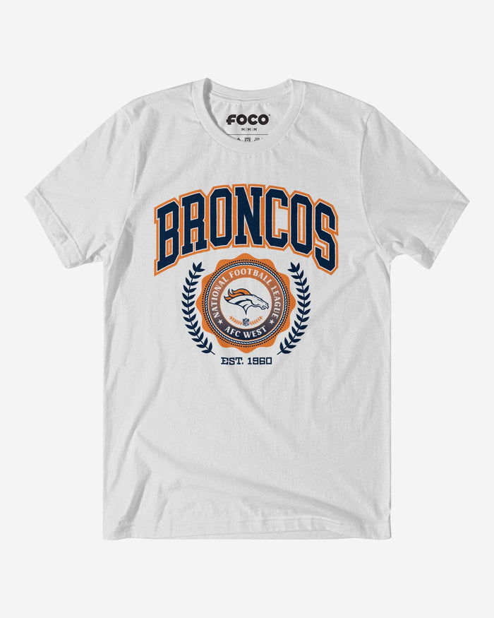 Denver Broncos Team Crest T-Shirt FOCO White S - FOCO.com