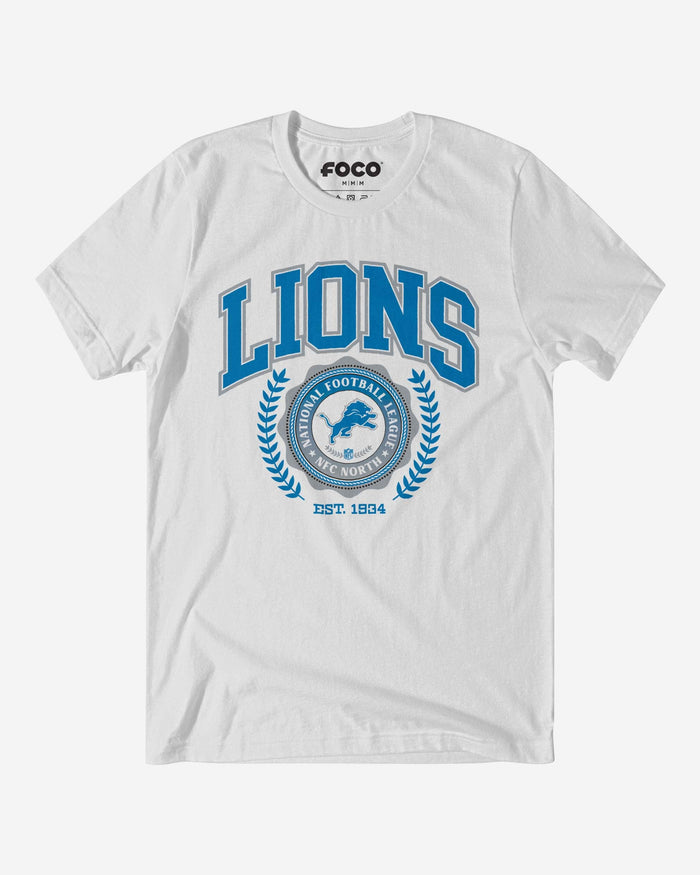 Detroit Lions Team Crest T-Shirt FOCO White S - FOCO.com