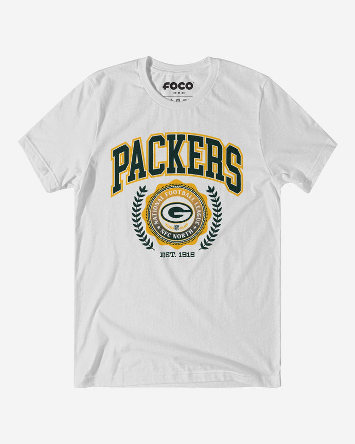 Green Bay Packers Team Crest T-Shirt FOCO White S - FOCO.com