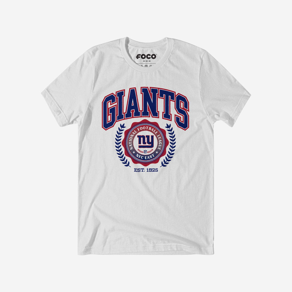 New York Giants Team Crest T-Shirt FOCO White S - FOCO.com