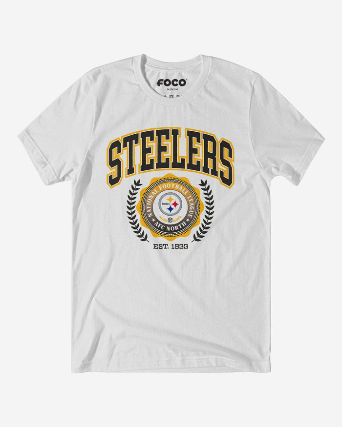 Pittsburgh Steelers Team Crest T-Shirt FOCO White S - FOCO.com