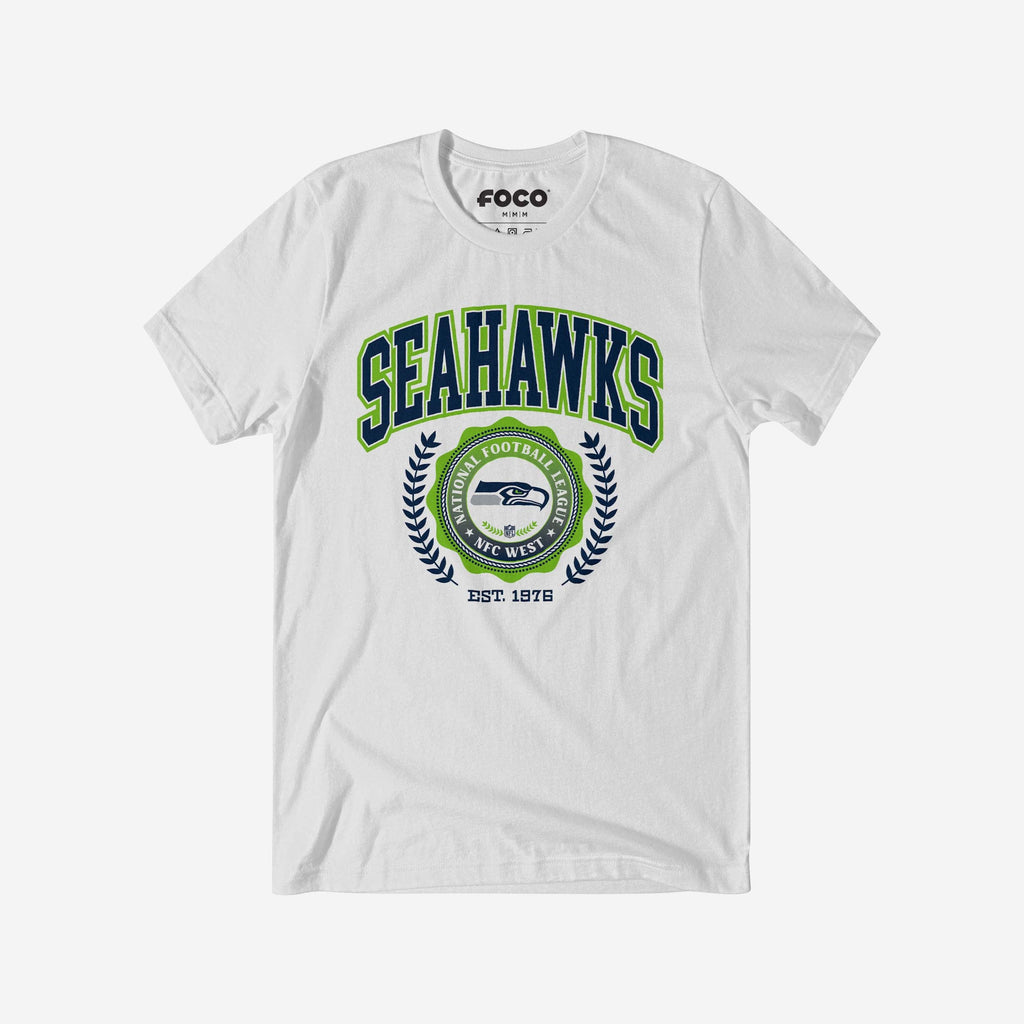 Seattle Seahawks Team Crest T-Shirt FOCO White S - FOCO.com