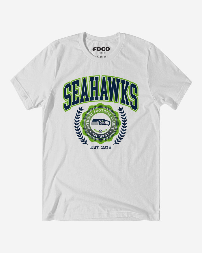 Seattle Seahawks Team Crest T-Shirt FOCO White S - FOCO.com