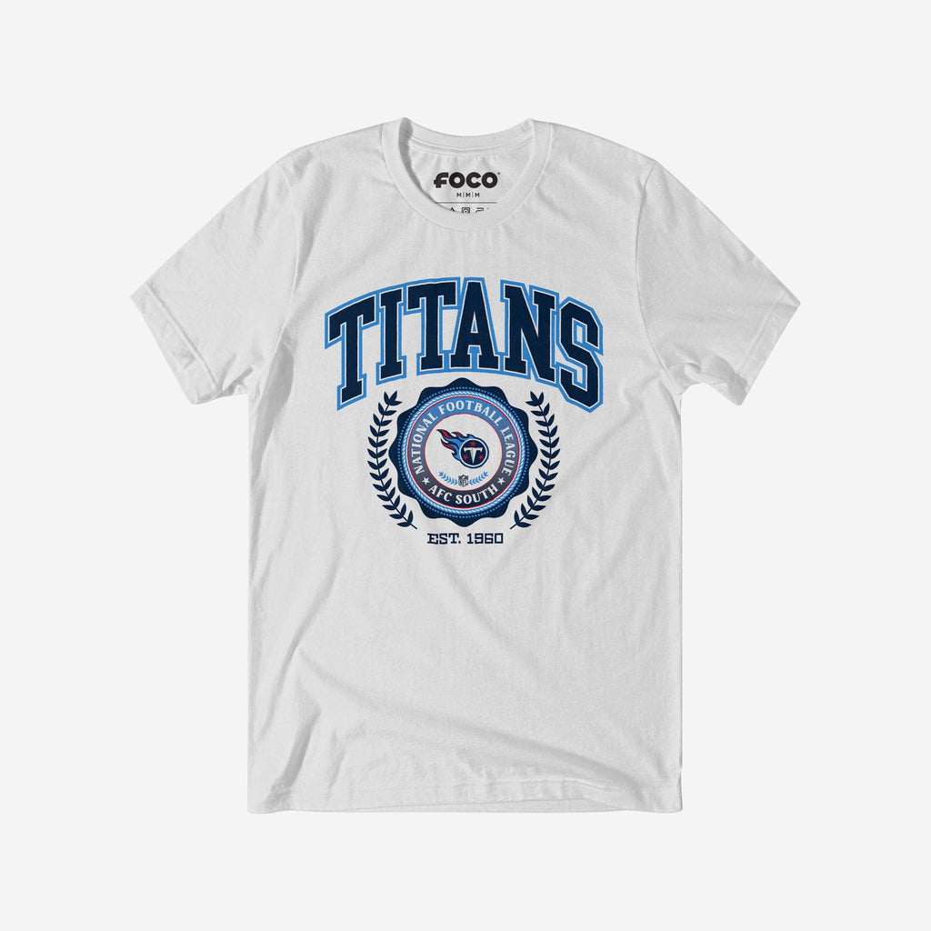 Tennessee Titans Team Crest T-Shirt FOCO White S - FOCO.com