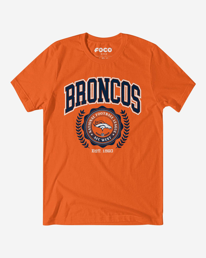 Denver Broncos Team Crest T-Shirt FOCO Orange S - FOCO.com