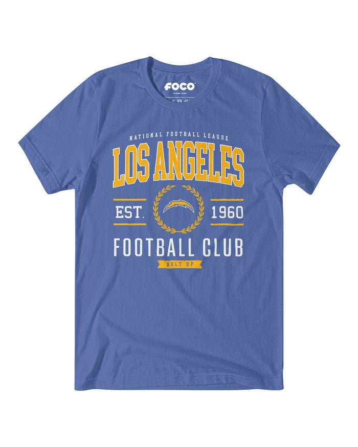 Los Angeles Chargers Football Club T-Shirt FOCO Columbia Blue S - FOCO.com