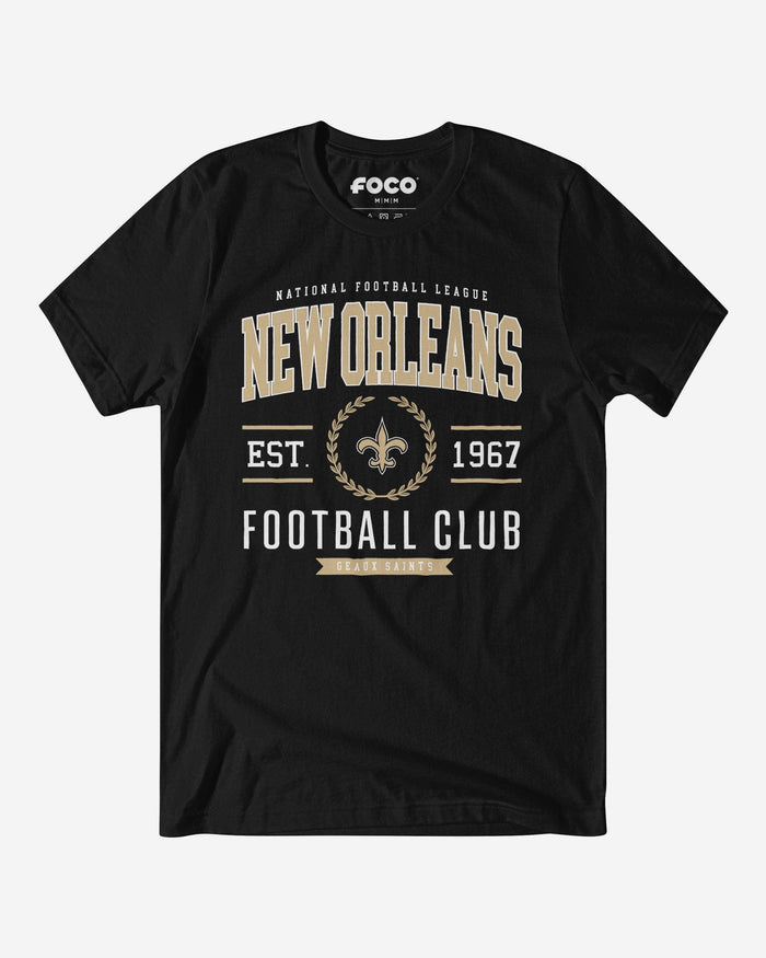 New Orleans Saints Football Club T-Shirt FOCO Black S - FOCO.com
