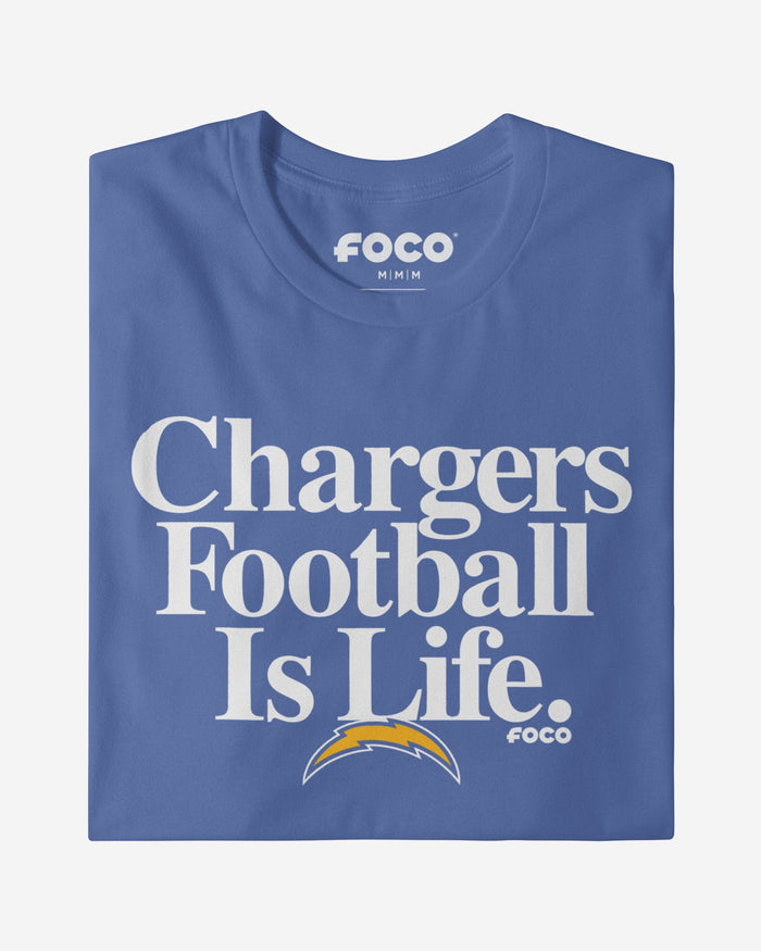 Los Angeles Chargers Football is Life T-Shirt FOCO - FOCO.com