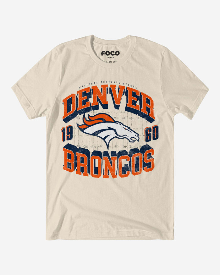 Denver Broncos Field Arched Wordmark T-Shirt FOCO S - FOCO.com