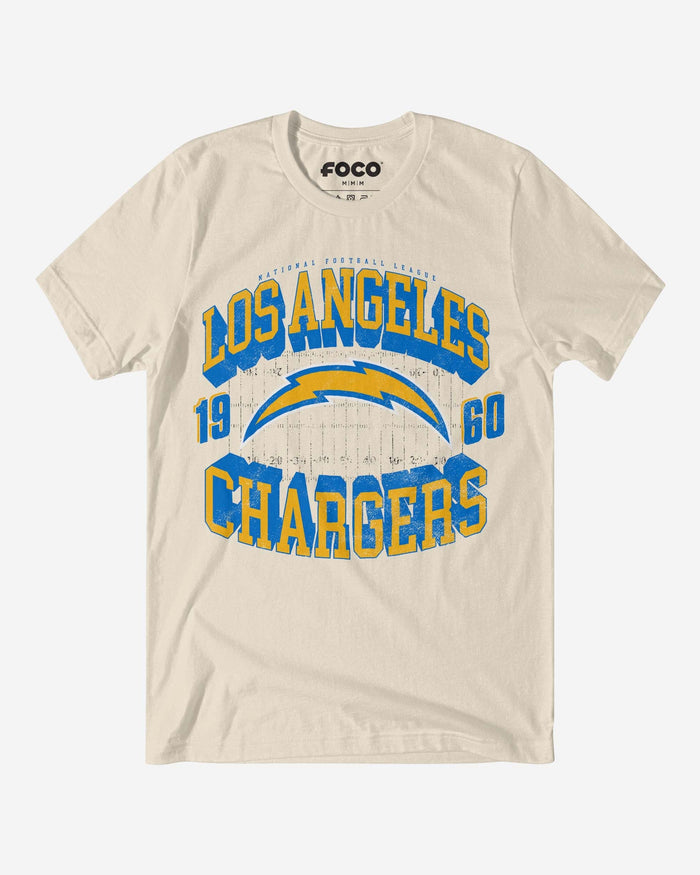 Los Angeles Chargers Field Arched Wordmark T-Shirt FOCO S - FOCO.com