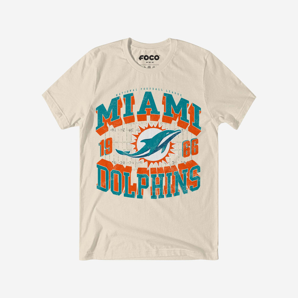 Miami Dolphins Field Arched Wordmark T-Shirt FOCO S - FOCO.com