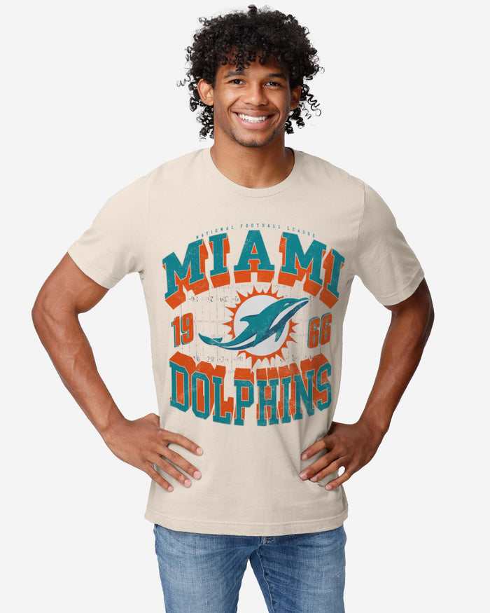 Miami Dolphins Field Arched Wordmark T-Shirt FOCO - FOCO.com