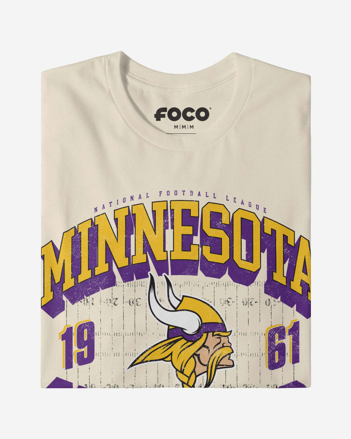 Minnesota Vikings Field Arched Wordmark T-Shirt FOCO - FOCO.com