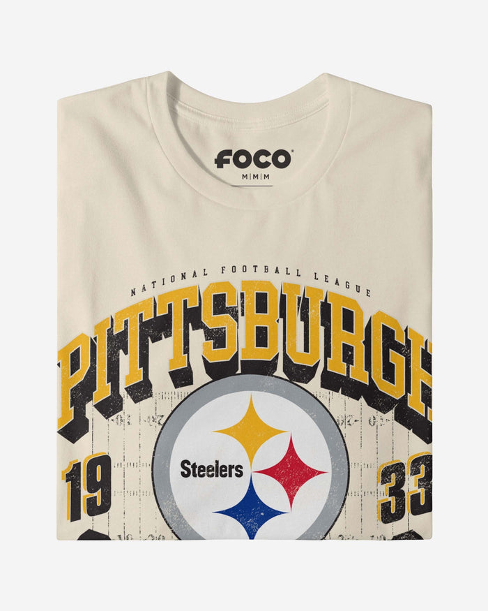 Pittsburgh Steelers Field Arched Wordmark T-Shirt FOCO - FOCO.com