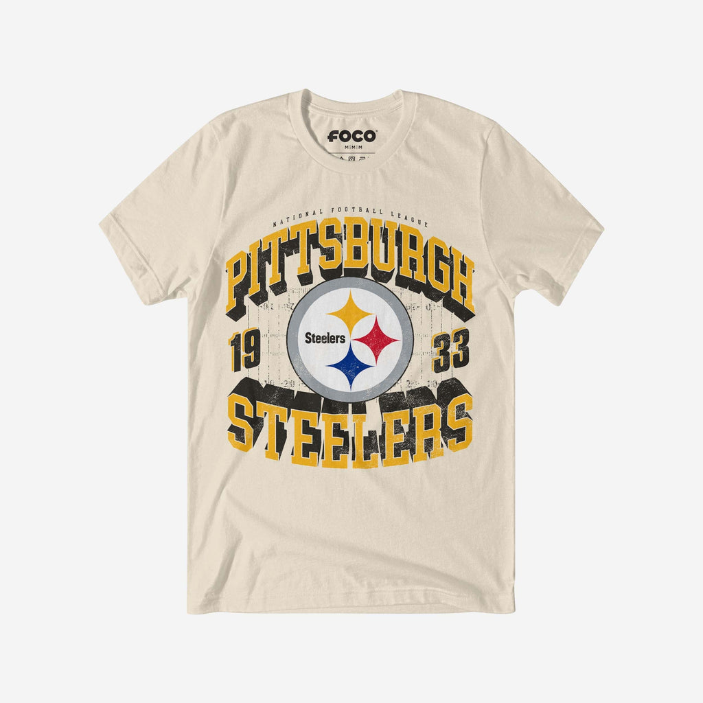 Pittsburgh Steelers Field Arched Wordmark T-Shirt FOCO S - FOCO.com