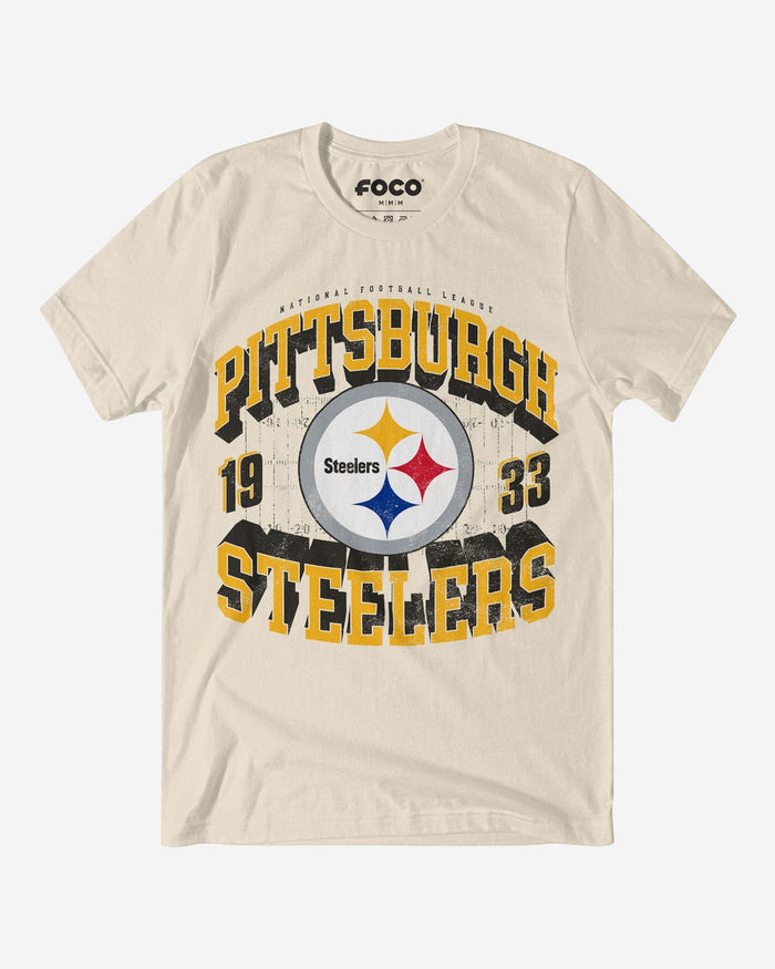 Pittsburgh Steelers Field Arched Wordmark T-Shirt FOCO S - FOCO.com