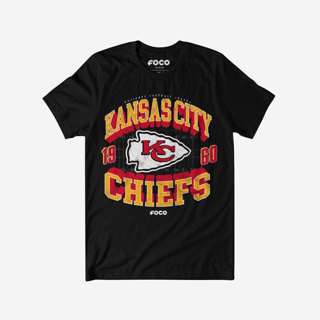 Kansas City Chiefs Field Arched Wordmark T-Shirt FOCO Black S - FOCO.com