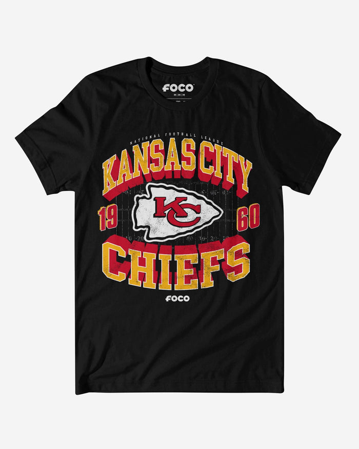 Kansas City Chiefs Field Arched Wordmark T-Shirt FOCO Black S - FOCO.com