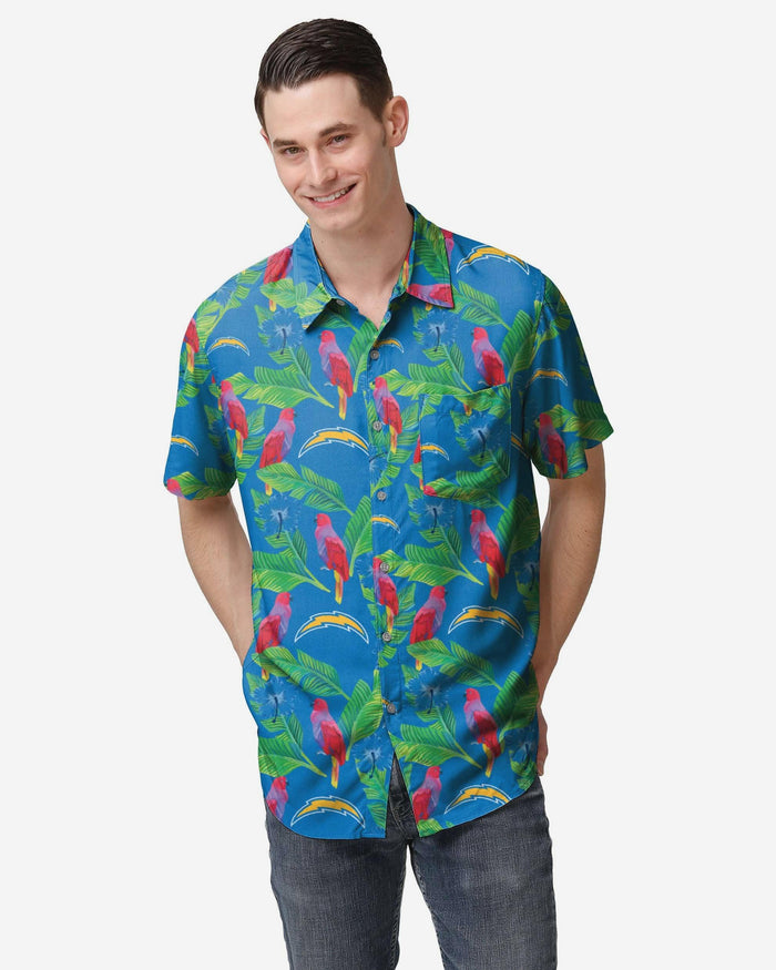 Los Angeles Chargers Floral Button Up Shirt FOCO S - FOCO.com