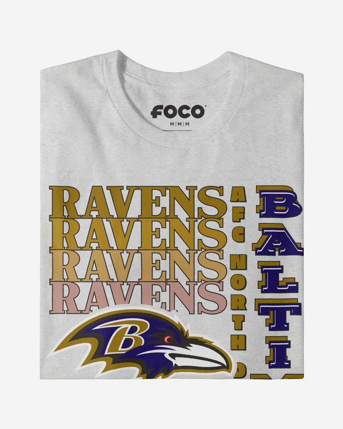 Baltimore Ravens Gradient Wordmark T-Shirt FOCO - FOCO.com