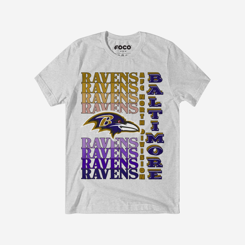 Baltimore Ravens Gradient Wordmark T-Shirt FOCO S - FOCO.com