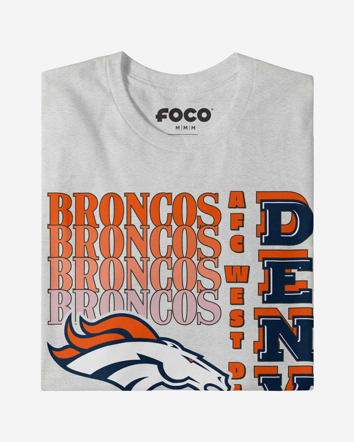 Denver Broncos Gradient Wordmark T-Shirt FOCO - FOCO.com