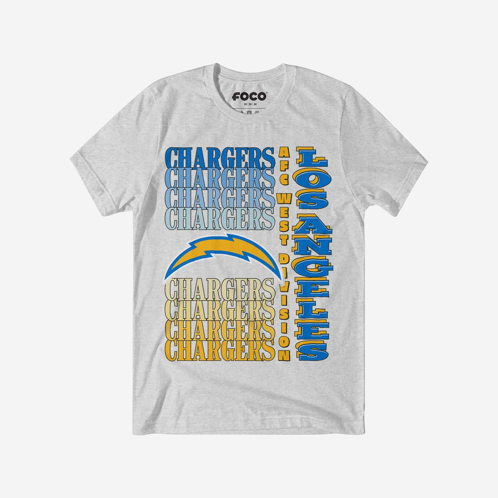 Los Angeles Chargers Gradient Wordmark T-Shirt FOCO S - FOCO.com