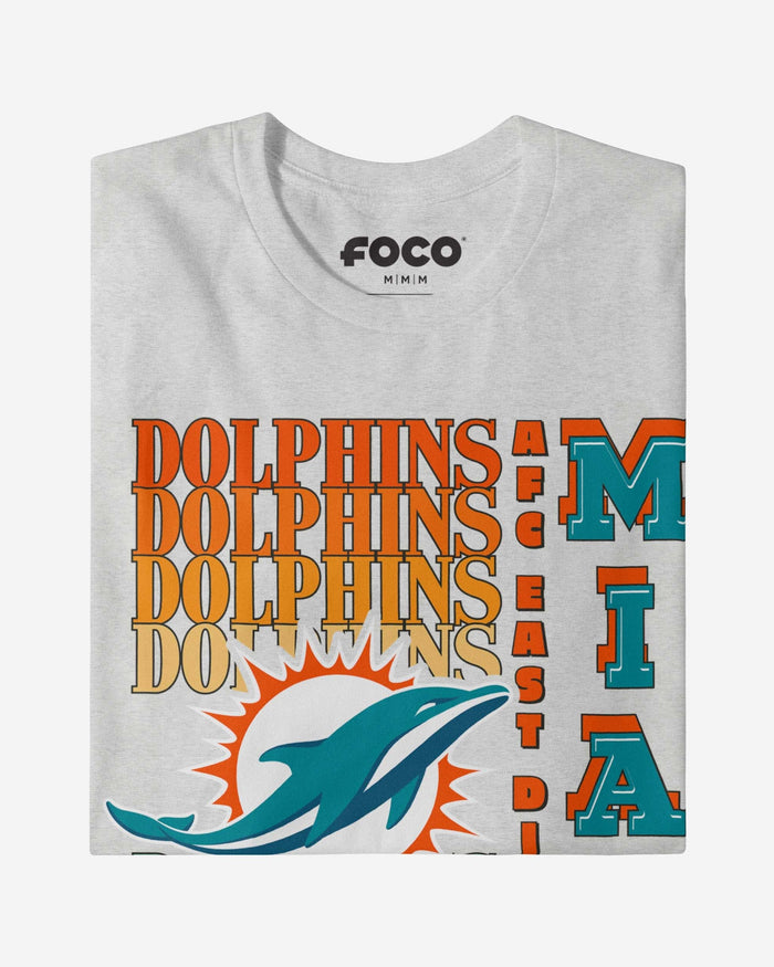 Miami Dolphins Gradient Wordmark T-Shirt FOCO - FOCO.com