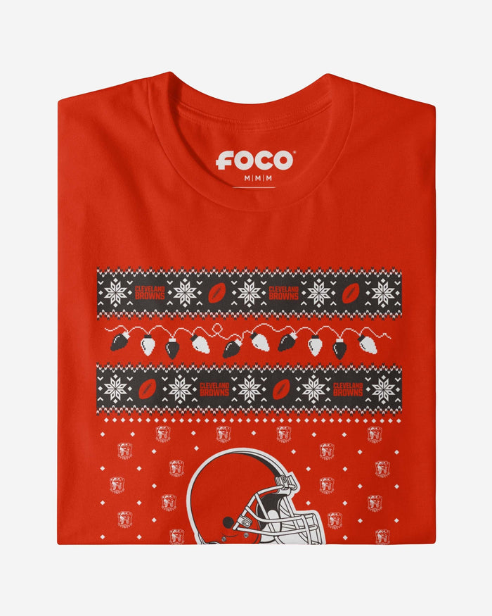 Cleveland Browns Holiday Lights Sweater T-Shirt FOCO - FOCO.com