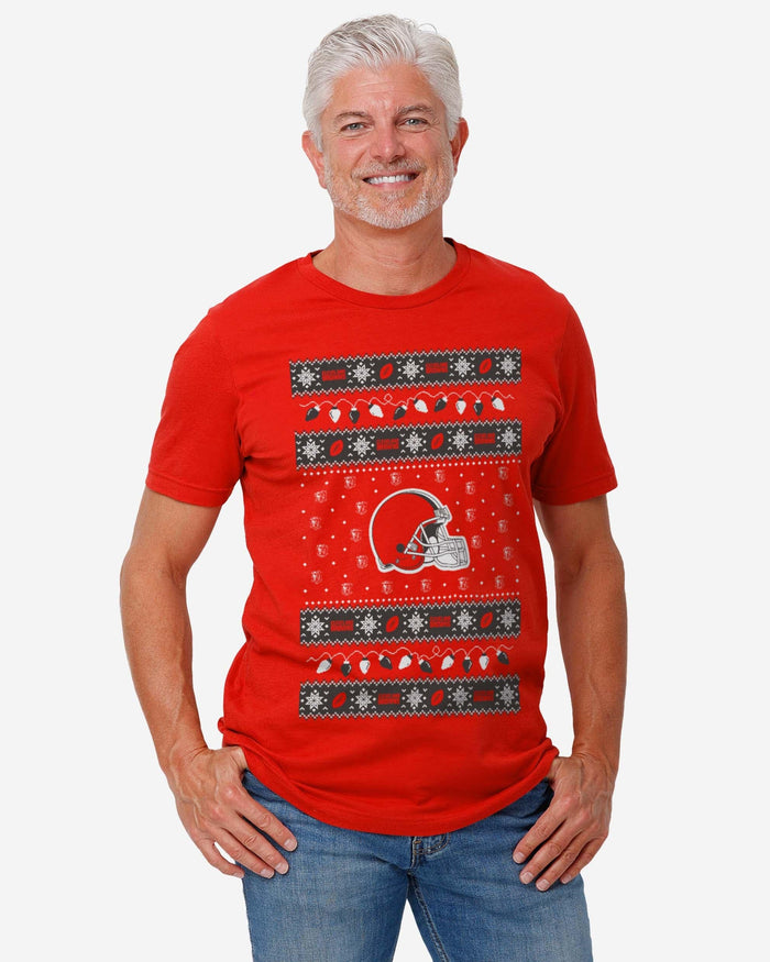 Cleveland Browns Holiday Lights Sweater T-Shirt FOCO - FOCO.com