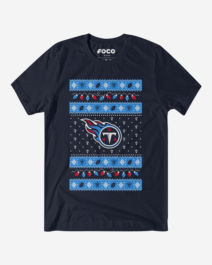 Tennessee Titans Holiday Lights Sweater T-Shirt FOCO S - FOCO.com